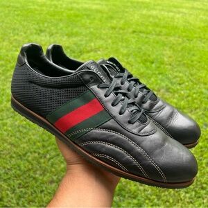 Mens Gucci Calfskin Web Sneakers 9.5